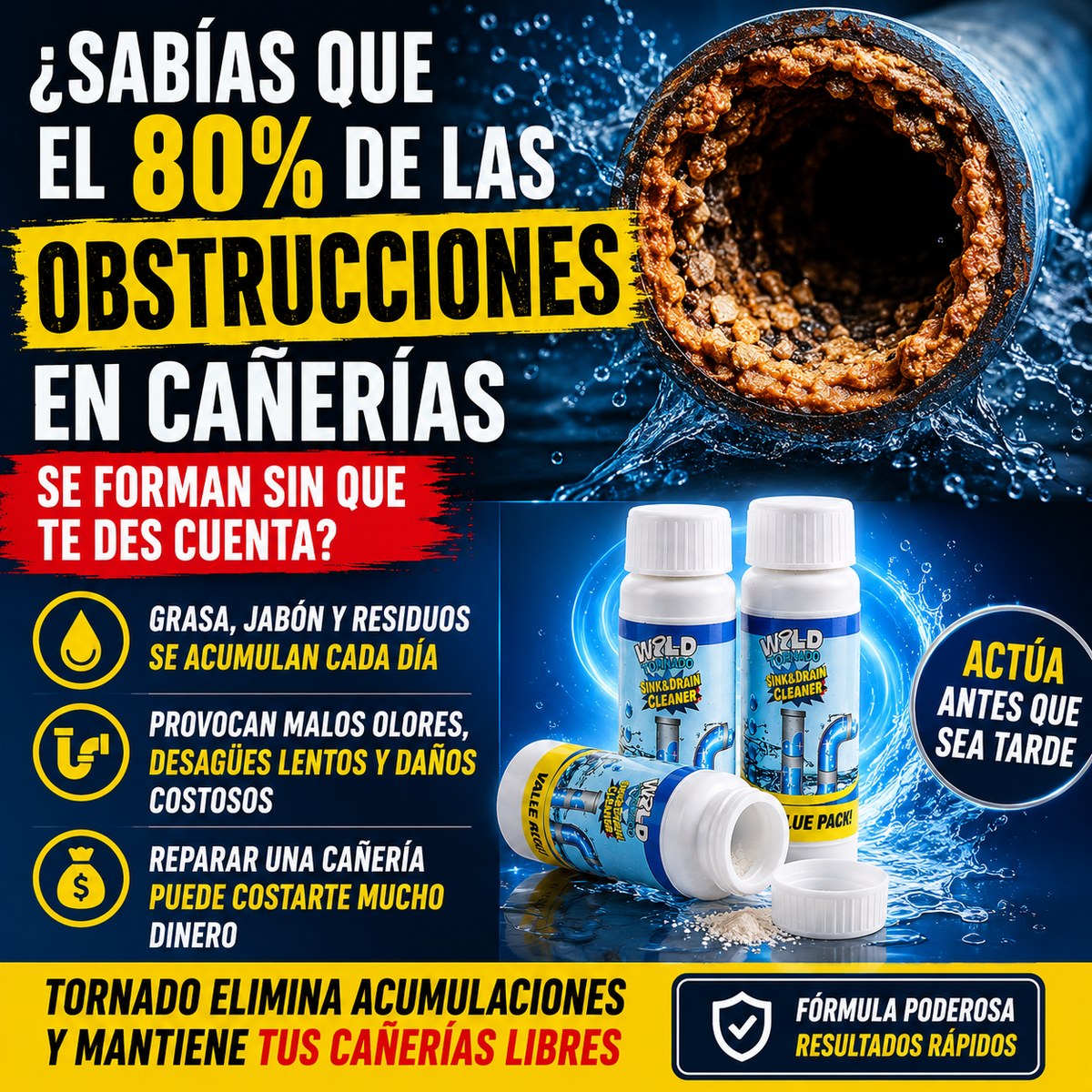Adiós a los malos olores y atascos en tu hogar - Tornado