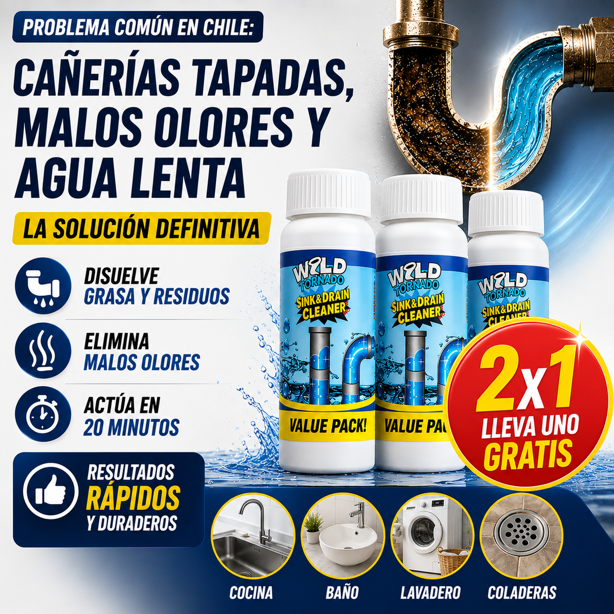 Adiós a los malos olores y atascos en tu hogar - Tornado