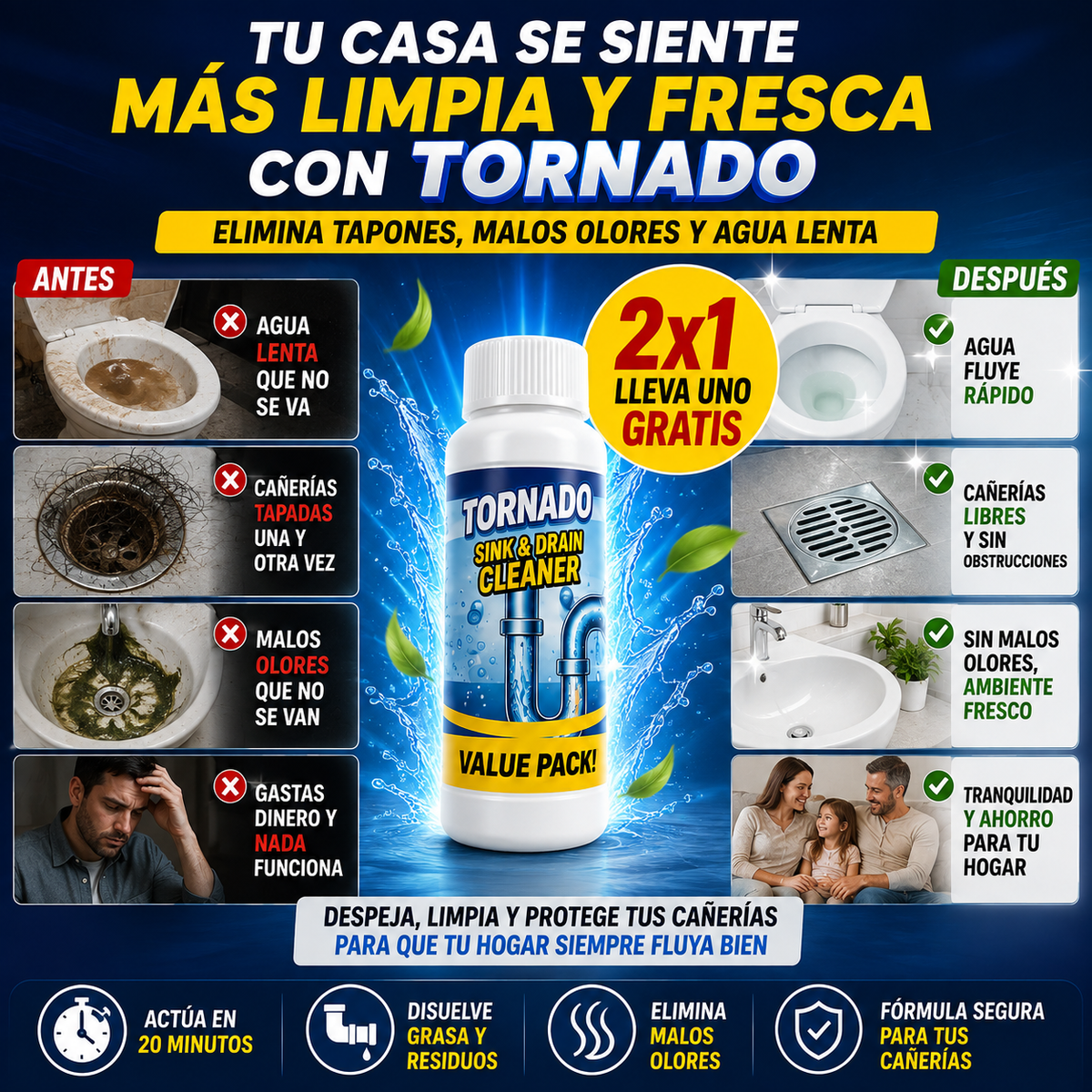 Adiós a los malos olores y atascos en tu hogar - Tornado