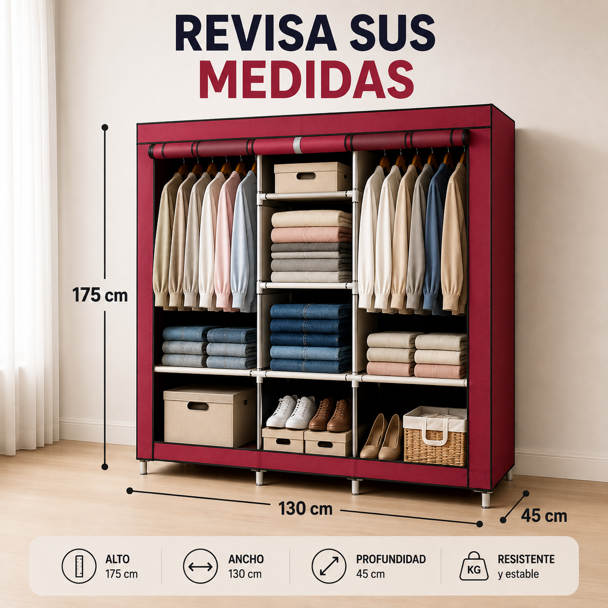 Ropero de gran Capacidad y durabilidad -  Ordena tu ropa, zapatos y accesorios