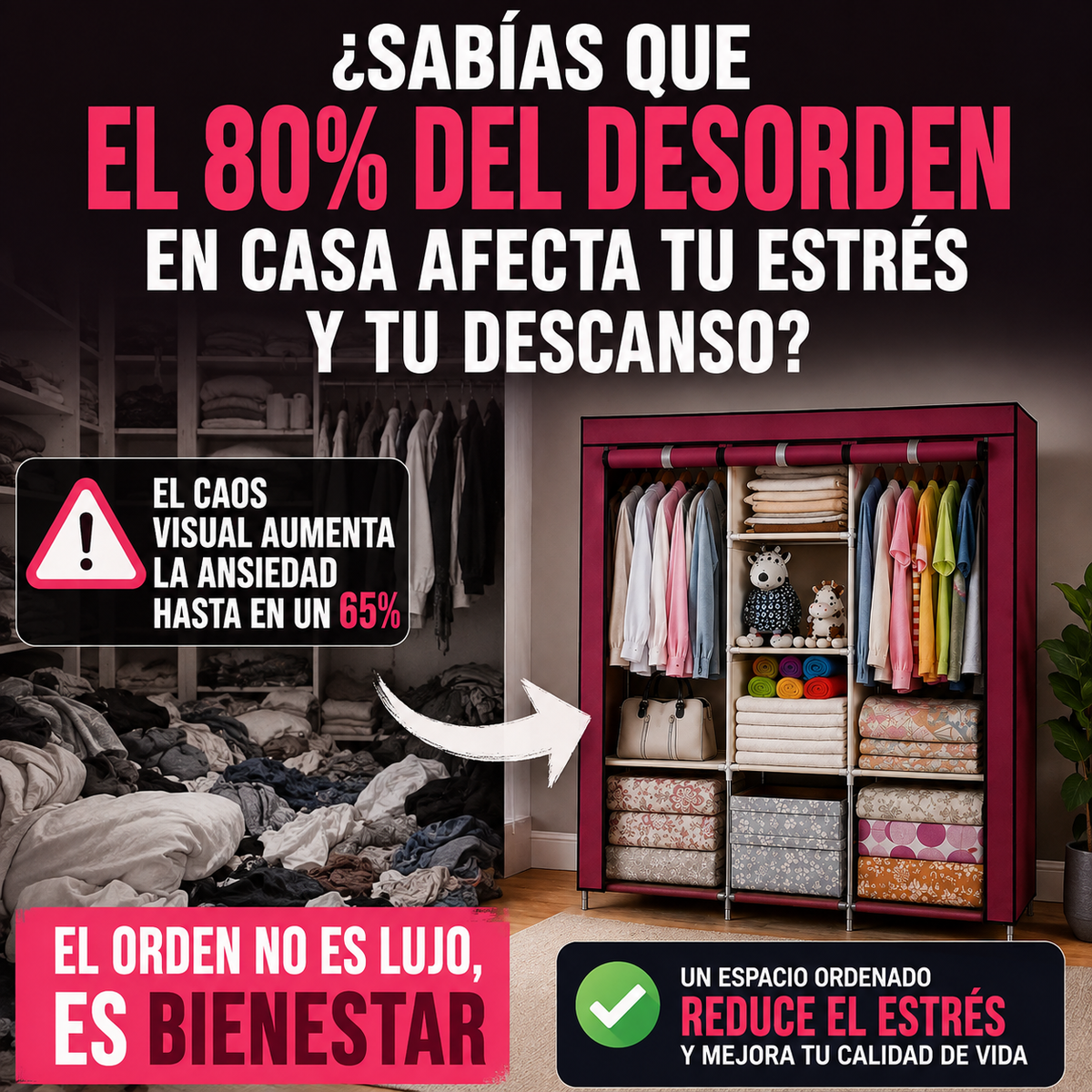 Ropero de gran Capacidad y durabilidad -  Ordena tu ropa, zapatos y accesorios